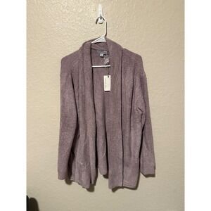 Barefoot Dreams CozyChic Lite Mauve Purple Cardigan Sweater Women's Size 1X